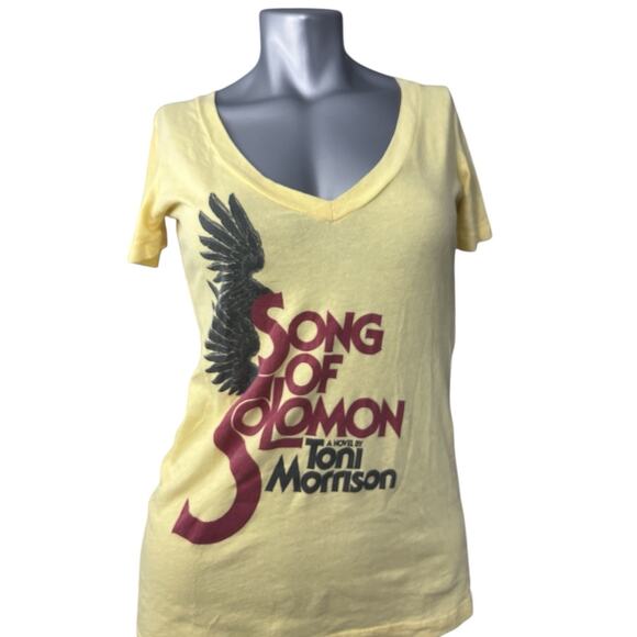 Song Of Solomon T-shirt Toni Morrison Yellow Red V-neck Medium Book Gift Author - Picture 4 of 9